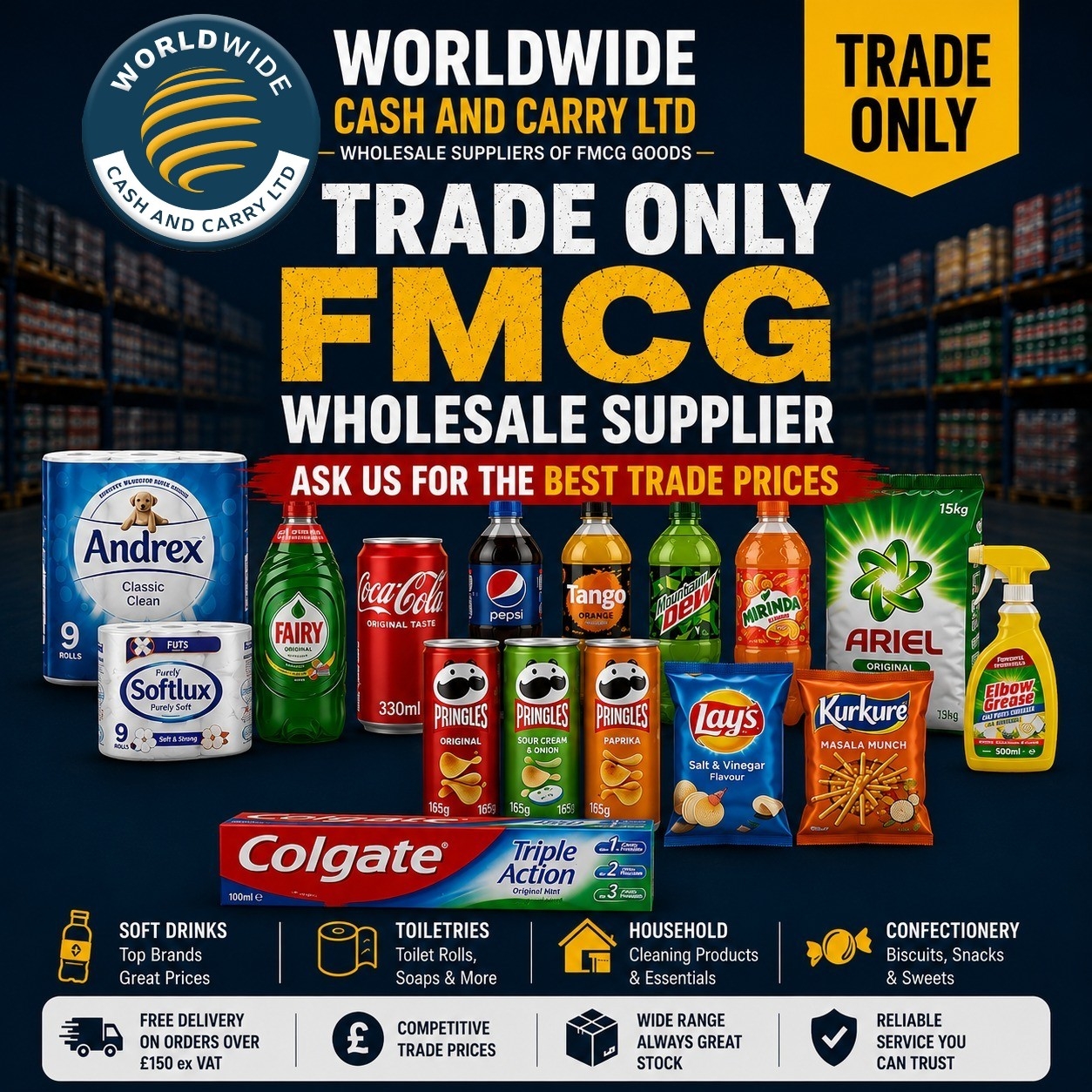Trade only FMCG wholesale supplier advert